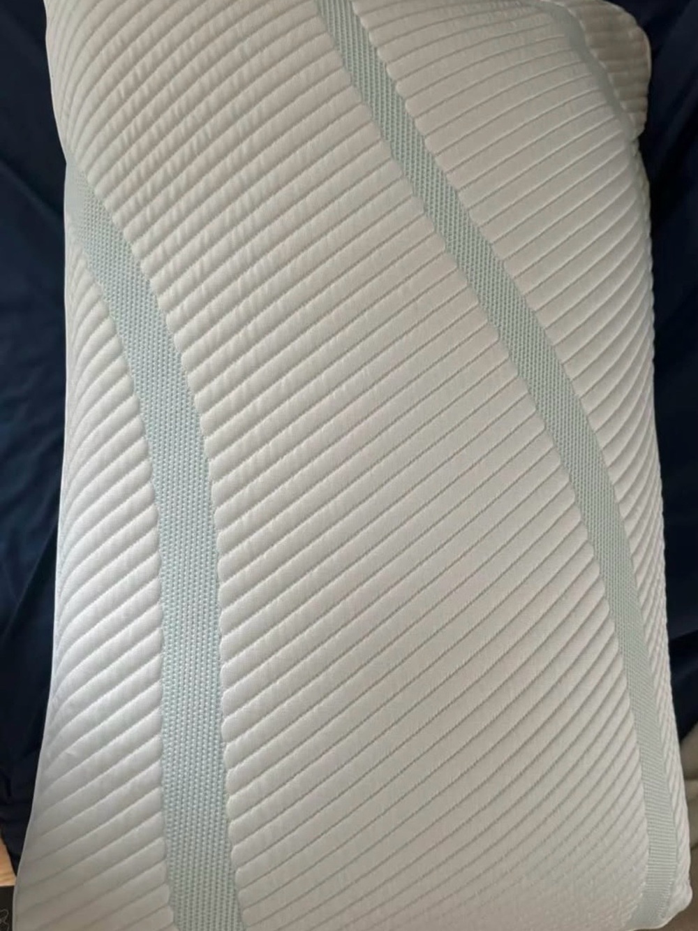 Tempur pedic Cooling White Memory Foam Pillow with Light Blue Accents